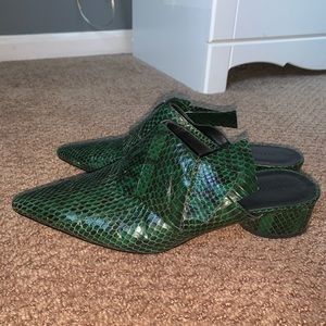 REBECCA MINKOFF Snakeskin Mules